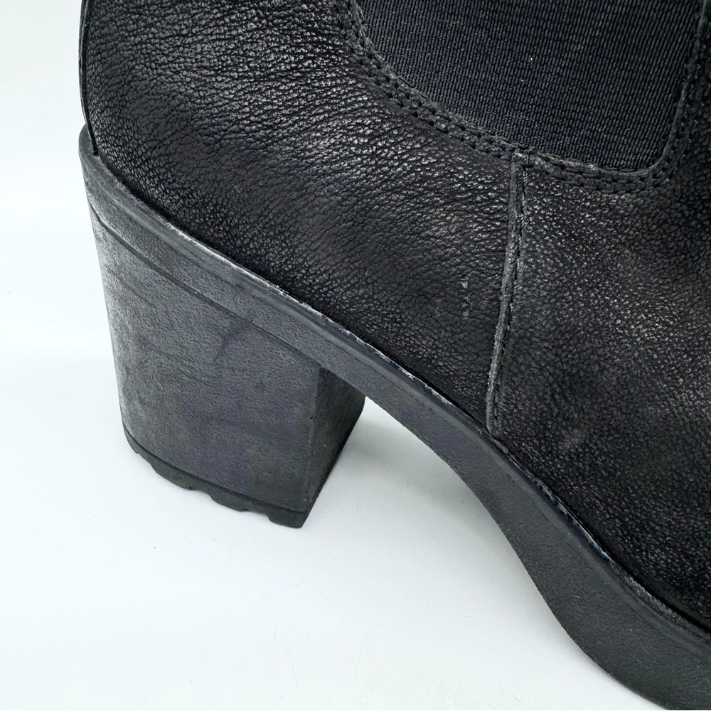 Vagabond Shoemakers Grace‎ Nubuck Chunky Chelsea Ankle Boots Black Sz 39 Minimal